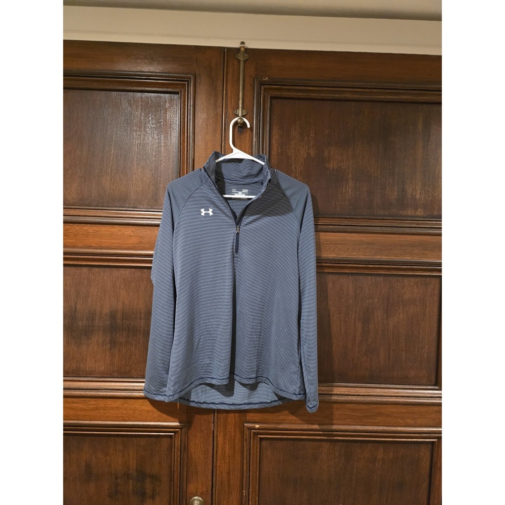 Under Armour Striped HeatGear Quarter Zip Pullover Small
